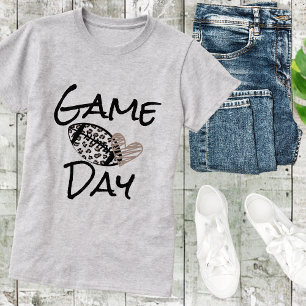 Camiseta Dia de Jogo das Mulheres Chita Impressão Futebol