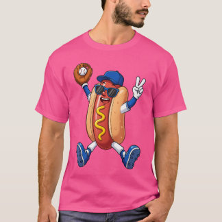 Camiseta Dia de Jogo de Beisebol de Cachorro Quente Engraça