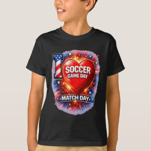 Camiseta Dia de Jogo de Futebol de Verão 2026 Eu Amo Futebo