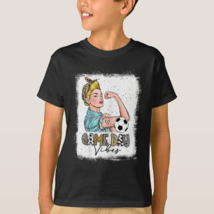 Camiseta Dia de Jogo de Futebol Feminino Desbotado Vibraçõe