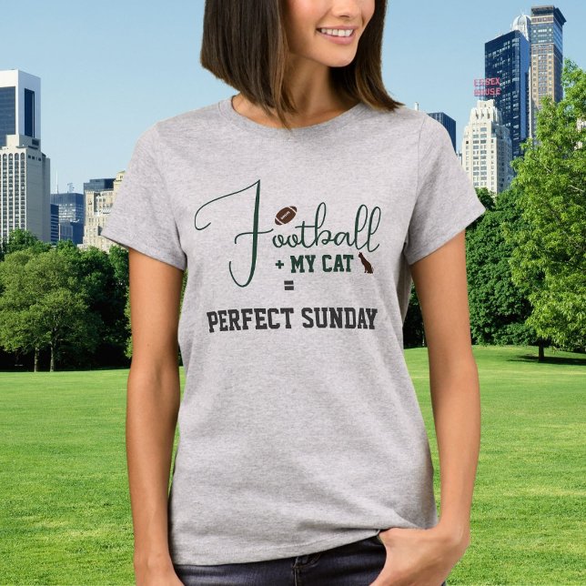Camiseta Dia de Jogo de Futebol Script da Mamãe Gata Luz Ve (Criador carregado)