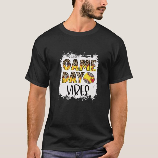 Camiseta Dia de Jogo de Softball Branqueado Vibes Tee Softb (Frente)