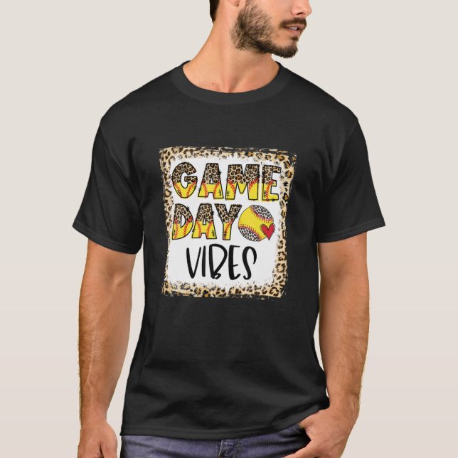 Camiseta Dia de Jogo de Softball Branqueado Vibes Tee Softb (Frente)