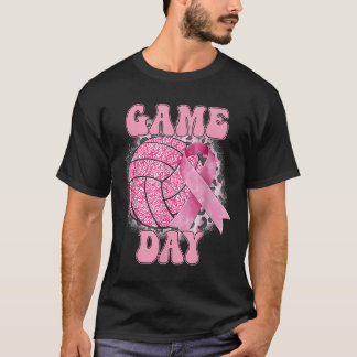 Camiseta Dia de Jogo Descoberto Cancer de Mama Sensação Ros