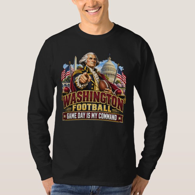 Camiseta Dia de Jogo do Washington é Meu Comando Fã (Frente)