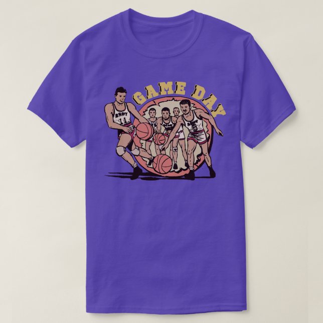Camiseta Dia de Jogo Vintage Basquete (Frente do Design)