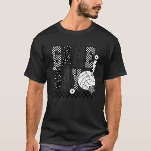 Camiseta Dia de Jogo Voleibol Verificado Engraçado Voleibol