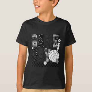Camiseta Dia de Jogo Voleibol Verificado Engraçado Voleibol