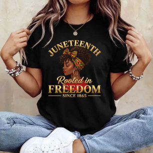 Camiseta Dia de Juneteenth Mulheres Negras Enraizadas na Li