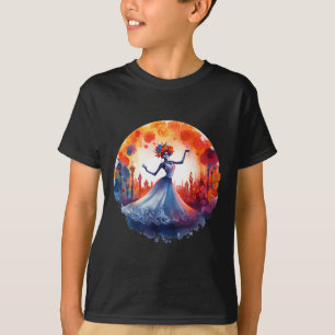Camiseta Dia De Los Muertos Catrina Dama Crânio Açucarado D