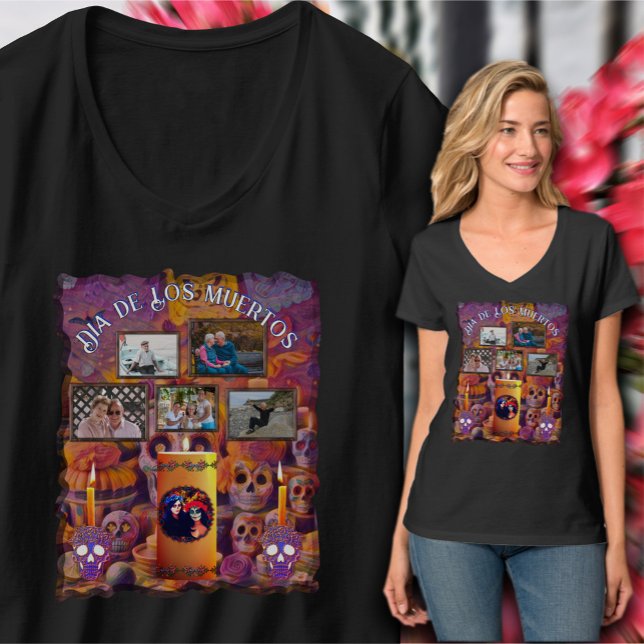 Camiseta Dia de Los Muertos Catrinas Altar 1718 (Criador carregado)