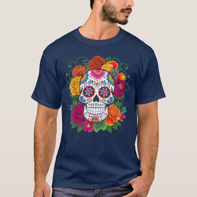 Camiseta Dia De Los Muertos Costume Day of The Dead Sugar S (Frente)