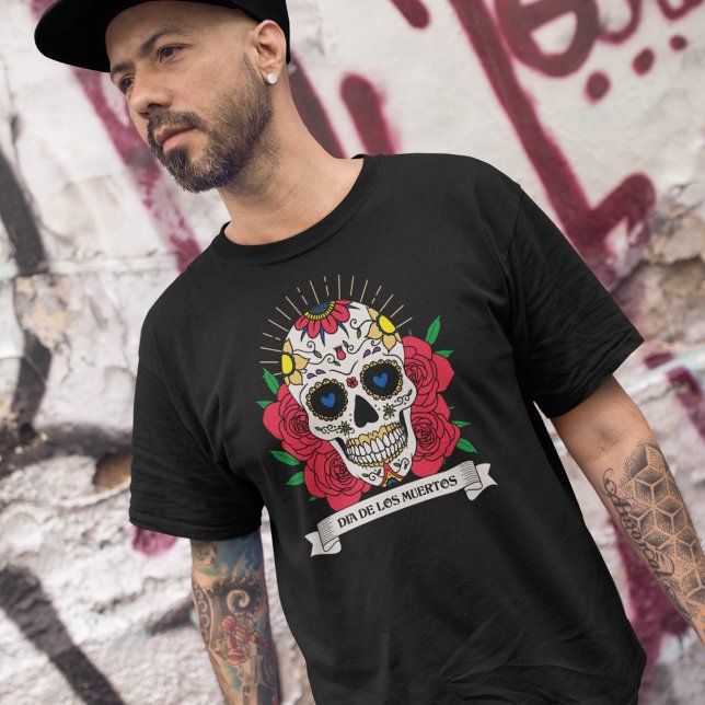 Camiseta Dia de Los Muertos - Crânio Floral (Criador carregado)