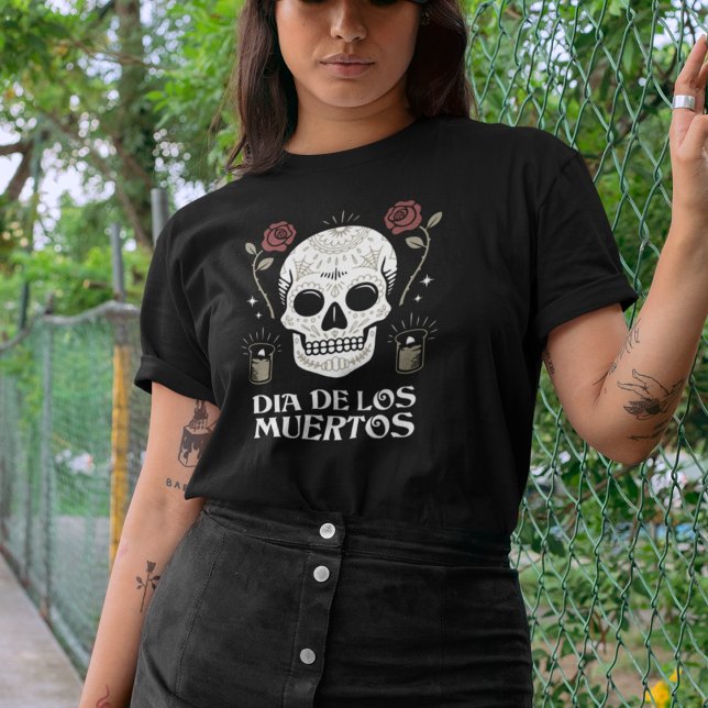 Camiseta Dia de Los Muertos - Crânio Floral (Criador carregado)
