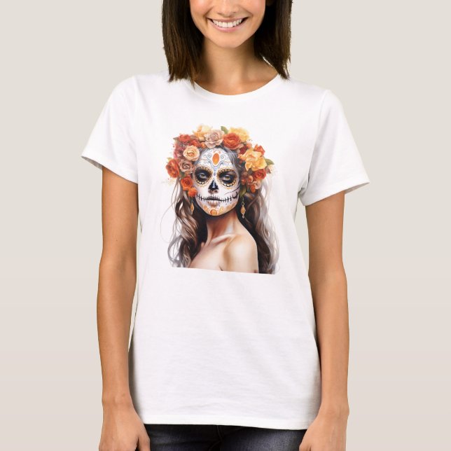 Camiseta Dia de Los Muertos da Catrina Morta (Frente)