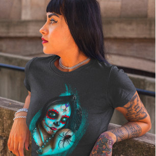 Camiseta Dia de Los Muertos das Mulheres Mortas
