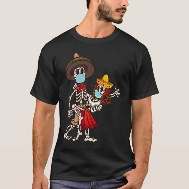 Camiseta Dia De los Muertos Day of the Dead  Skulls Dancing (Frente)