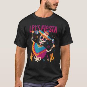 Camiseta Dia De Los Muertos Deixa Fiesta Morto Dançarina Me