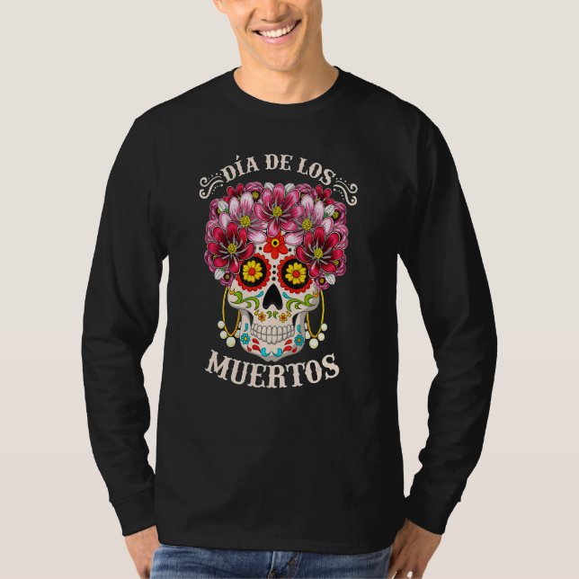 Camiseta Dia De Los Muertos Do Céu Morto Figurino H (Frente)