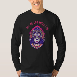 Camiseta Dia De Los Muertos Do Crânio De Açúcar Morto Cos
