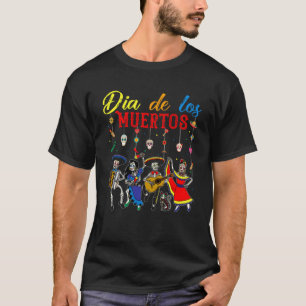 Camiseta Dia De Los Muertos Do Esqueleto Mexicano Morto