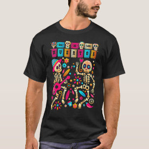 Camiseta Dia De los Muertos do Skeleto Mexicano Morto