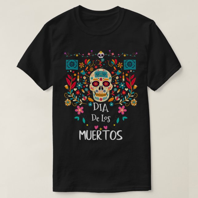 Camiseta Dia de Los Muertos Engraçado Dia dos Mortos (Frente do Design)