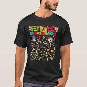 Camiseta Dia De Los Muertos Figurino Do Skeleto Morto