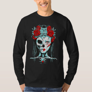 Camiseta Dia De Los Muertos Girls'Skeleton Mask
