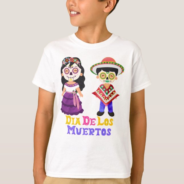 Camiseta Dia De Los Muertos Kids (Frente)