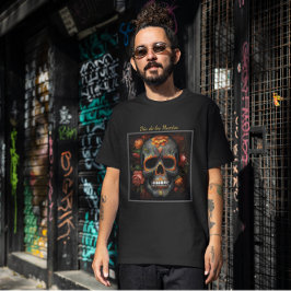 Camiseta Dia de los Muertos pintou a calavera do crânio