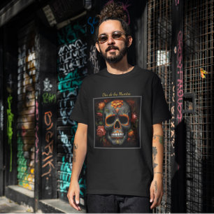 Camiseta Dia de los Muertos pintou a calavera do crânio
