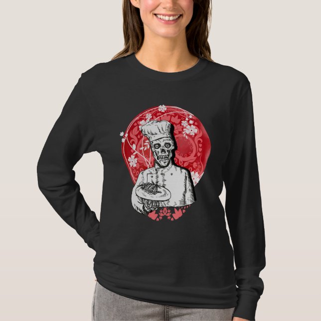 Camiseta Dia de los Muertos Skeleton Chef Sugar Skull Moon (Frente)