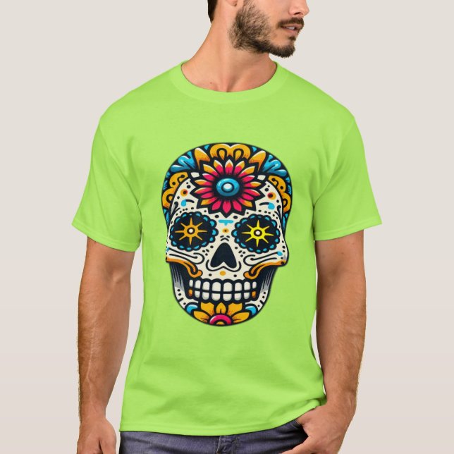 Camiseta Dia de los Muertos skull 11 (Frente)
