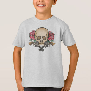 Camiseta Dia de los Muertos Skull e Guns  Capa