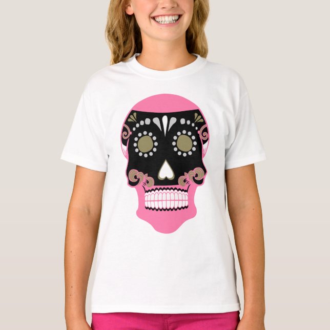 Camiseta Día De Los Muertos Skull Impressão (Frente)