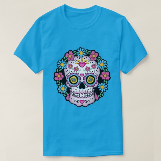 Camiseta Dia de los Muertos Sugar Skull (Frente do Design)