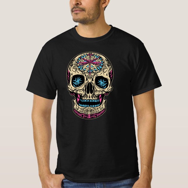 Camiseta Dia De Los Muertos Sugar Skull (Frente)
