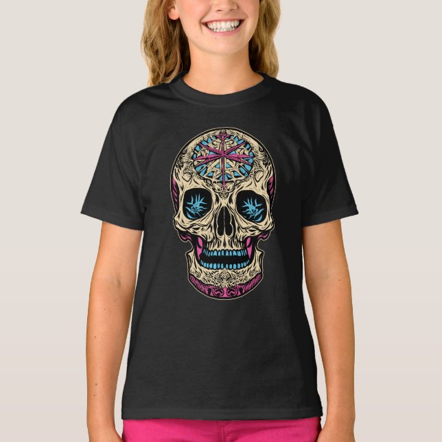 Camiseta Dia De Los Muertos Sugar Skull (Frente)
