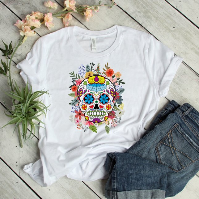 Camiseta Dia De Los Muertos Sugar Skull (Criador carregado)