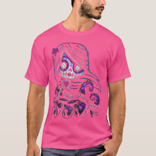 Camiseta Dia De Los Muertos Sugar Skull Emo Punk Gothic Gra