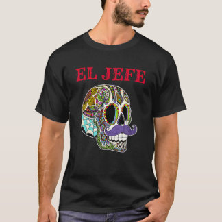 Camiseta Dia De Los Muertos Sugar Skull Para Men El Jefe