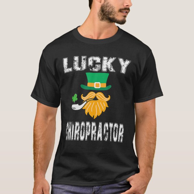 Camiseta Dia de Lucky Chiropractor Leprechaun Saint Patrick (Frente)