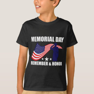 Camiseta Dia de memorial da família patriótica lembrar e ho