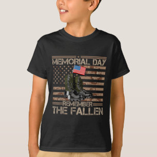 Camiseta Dia de memorial, lembre-se do militar veterano caí