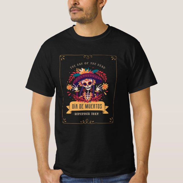 Camiseta Dia de muertos dos mortos (Frente)