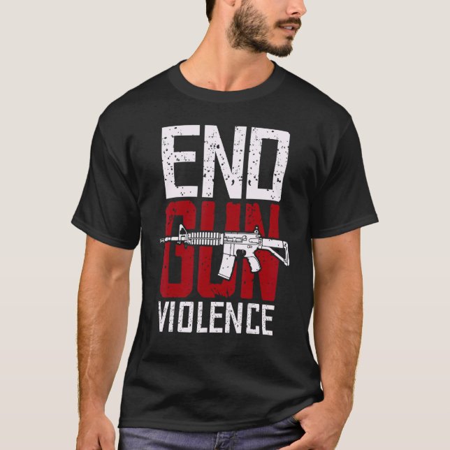 Camiseta Dia de Não Sensibilização das Armas Acabar O Sufic (Frente)