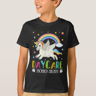 Camiseta Dia de Olá da Creche 2020 Quarentena Unicórnio Fof