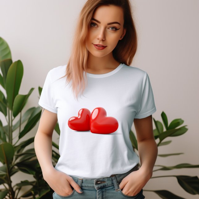 Camiseta Dia de os namorados 3d amor estéreo (Criador carregado)