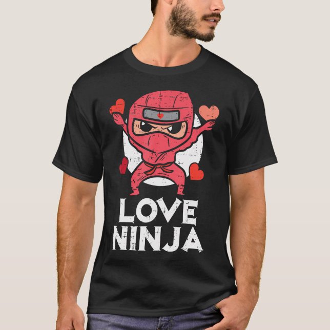 Camiseta Dia de os namorados Adora Ninja Cute Bots Meninas  (Frente)